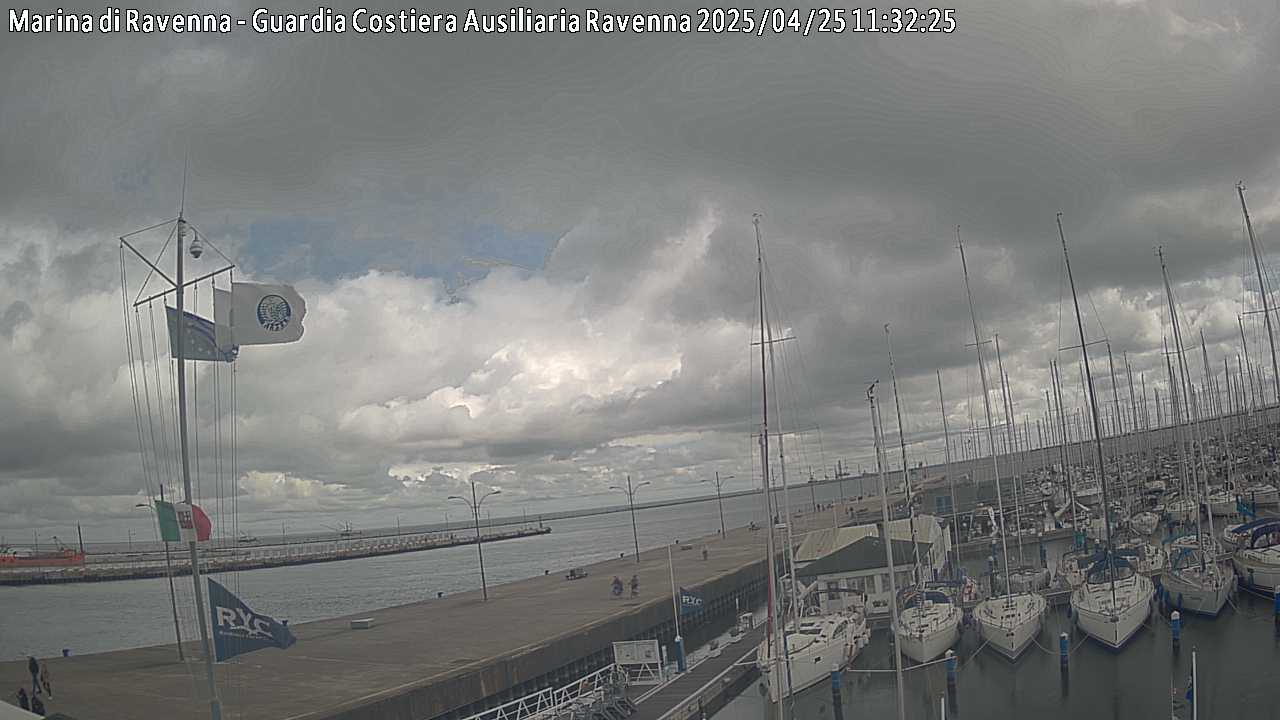 Webcam Marina di Ravenna Molo Dalmazia verso ovest