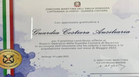 GCA riceve attestato di riconoscimento per l’attività svolta durante l’alluvione in Romagna